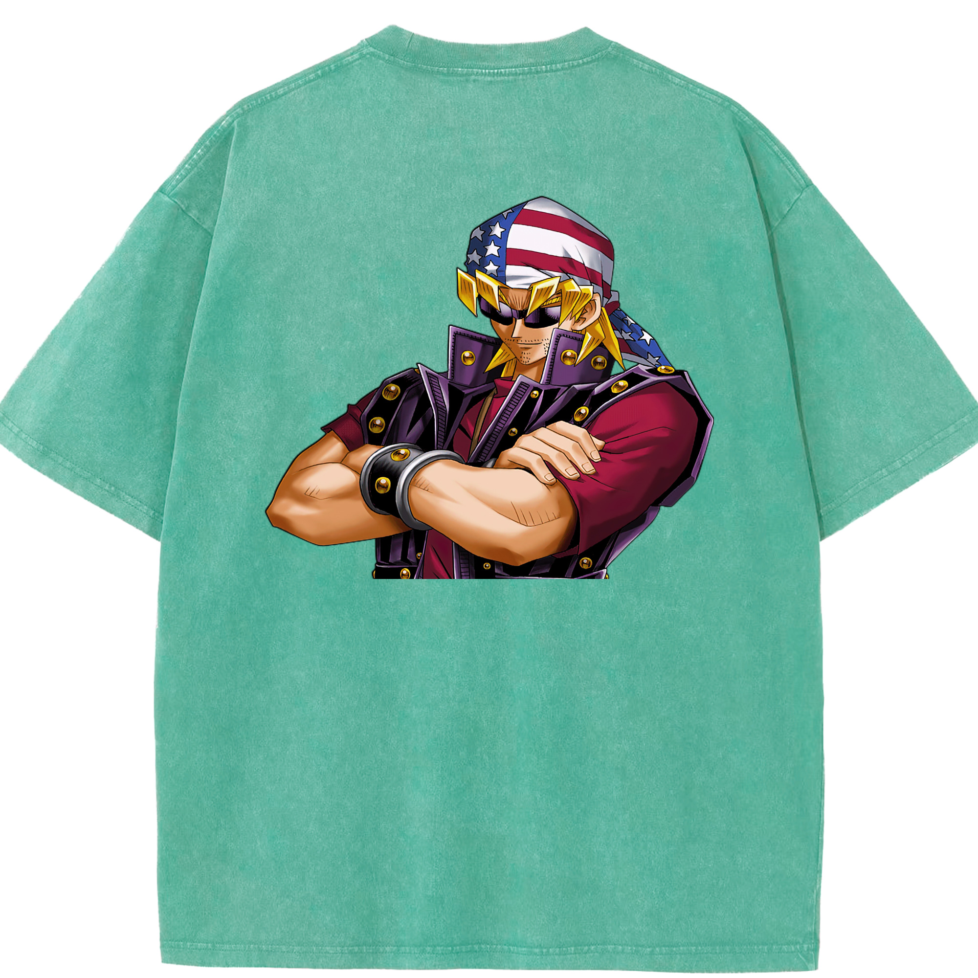 （画像用） 遊☆戯☆王 Yu-Gi-Oh! 綿100% ヴィンテージ風 半袖Tシャツ（背面プリント）